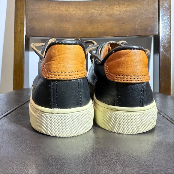 Frye Sneakers Black Brown Leather Men's sz 7.5 Low Tops casual Lace Up USA made - Picture 6 of 12